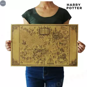 Retro Kraft Paper Poster -Wizarding World of Harry Potter - Home Room Wall Decor - Picture 1 of 7