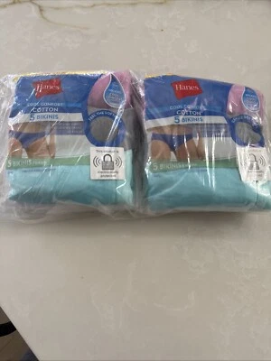 2 Pkgs (10ct) Hanes Womens Cool Comfort Cotton Bikinis, Assorted Size 6/M - Image 1 of 2