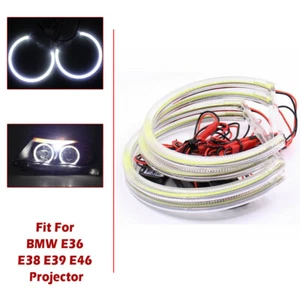 Blanco 4x LED COB Alta Potencia Halo Anillos Ojos de Ángel 131mm Para BMW E46/E39/E38/E36 - Imagen 1 de 6