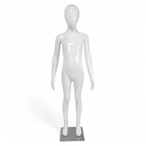 Maniquí de exhibición de cabeza de huevo de plástico para niños - blanco brillante - 135 cm - Imagen 1 de 11
