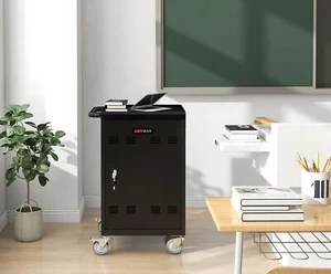 Mobile Charging Cart and Cabinet for Tablets Laptops 30-Device - Picture 1 of 12