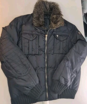 Dsquared2 Down Black Puffer Fur Hood Jacket Size Men's 42 (Large) EUC  - Image 1 of 4