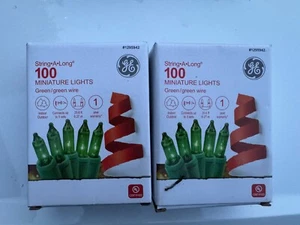 GE String-A-Long 100-Count 20.6-ft GREEN Incandescent Christmas String Lights X2 - Picture 1 of 1