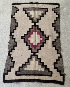 Vintage Early American Native American Small Wool Rug Blanket - Picture 1 of 6