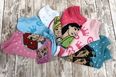 New 6 Pairs of Girl’s Disney Princess No-Show Socks Size Large L Shoe Size 4-10 - Image 1 of 4