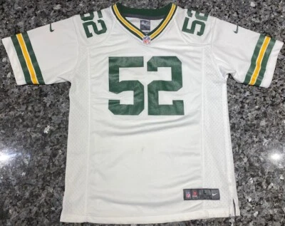 Camiseta Nike Green Bay Packers Clay Matthews 52 blanca juvenil grande en el campo  Foto 1 de 4