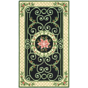 SAFAVIEH French Country Farmhouse Hand Hooked Wool Area Rug Beige Green Chelsea - Picture 1 of 10