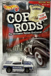 Hot Wheels Real Riders Cop Rods '55 Chevy Bel Air Boston Police 1999 - Picture 1 of 3