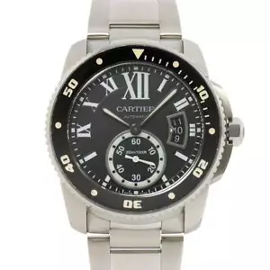 Cartier Calibre de Cartier Diver W7100057 Date Black Dial Mens Watch 90272881 - Picture 1 of 7