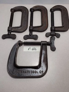Vtg 4 Cincinnati Tool C-clamps 1-No 573 3.5” Deep 3- No 540 4” Wing Style Handle - Bild 1 von 14