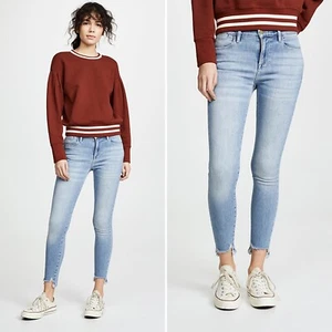 Jeans skinny Frame Le High taglia 28 davanti chew lavaggio Paltrow $220 Revolve Shopbop - Foto 1 di 12