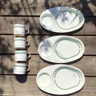 Vintage Retro 1980s Campus Antiference Nesting Picnic Camping Plates & Cups - Image 1 of 4
