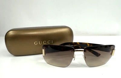 Óculos de sol feminino GUCCI escudo listra verde vermelha tartaruga GG2851/S 61 15 125 - Imagem 1 de 4