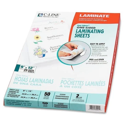 Hojas de laminación Cleer-adheer línea C - 9" ancho X 12" largo X 2 mil espesor Foto 1 de 4