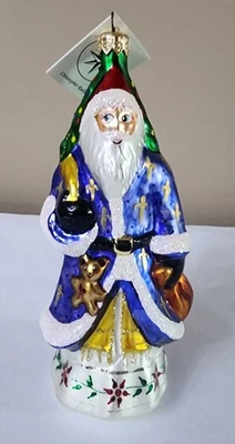 1995 Christopher Radko Pere Noel Santa 7" adorno 95-041-1 grande Santa Polonia Foto 1 de 4
