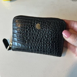 Ralph Lauren Women's Mini Croc Embossed Zip Wallet - Picture 1 of 6