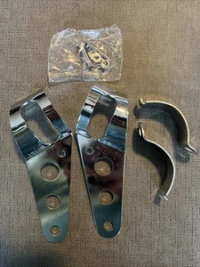 Motorcycle Universal Headlight Mounting Brackets Side Fork Ears - Picture 1 of 7