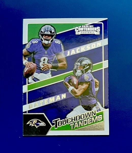 2022 Panini Contenders Touchdown Tandems Emerald Lamar Jackson Rashod Bateman - Image 1 of 1