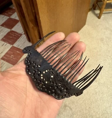 Early Antique Black Vulcanized Rubber Girl’s Hair Piece Dug In Early 1900s Dump - Image 1 of 4