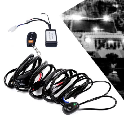 Arnés de cableado de barra de luz LED para automóvil 40A relé fusible cable interruptor de control remoto Foto 1 de 4