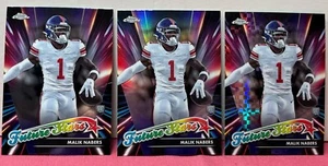 3 Malik Nabers 2024 Topps Chrome Rc Future Stars Lot Base Refractor Xfractor - Picture 1 of 2