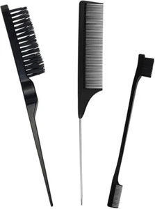 3 Pieces Styling Hair Brush Set, Slick Bristle Hair Brush, Rat Tail Comb Edge... - Picture 1 of 13
