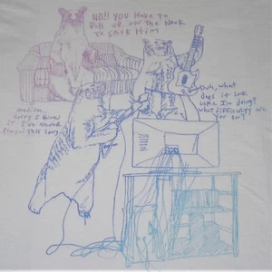 BEARS / GUITAR HERO T-SHIRT ~ Sz Large ~ Flying V ~ Rare Bear-Based humor GOOD - Picture 1 of 12