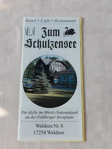 Flyer 1999 Zum Schulzensee Hotel Restaurant Cafe Müritz Feldberger Seenplatte - Bild 1 von 1