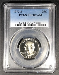1972-S Proof Washington Quarter PCGS PR-68 CAM, Buy 3 Items, Get $5 Off!! - Picture 1 of 2