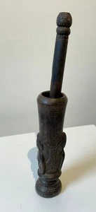 Trobriand lime mortar and pestle New Guinea Black ebony - Picture 1 of 5