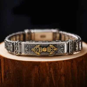 New Silver Color Bracelet Men's Personality Style Retro Creative Hand-woven - Picture 1 of 24