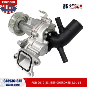 New Water Pump For 2019-23 Jeep Cherokee 2.0L L4 04893618AB 4893618AC 50055694 - Picture 1 of 6
