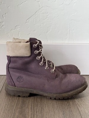Timberland фиолетовый замши водонепроницаемый 7,5 дюйма первоклассный ботинки Sz 5 мужчин Sz 7,5 женщин - Изображение 1 из 4