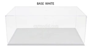 MODELLISMO AUTO STATICO VETRINA CONTENITORE PER SCALA 1:18 BASE PLASTICA BIANCO - Foto 1 di 4