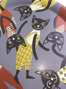"La Merise"Cats in pants. By Atsuko Matano 11 inch Gallery art tin whimsical - Picture 1 of 8