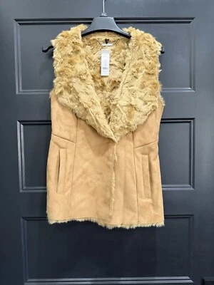 Chaleco Whbm Pequeño Bronceado Imitación Gamuza y Piel Nuevo con Etiquetas Foto 1 de 4