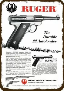 1966 RUGER .22 & MARK I BULL BARREL Vintage-Look DECORATIVE REPLICA METAL SIGN - Picture 1 of 1