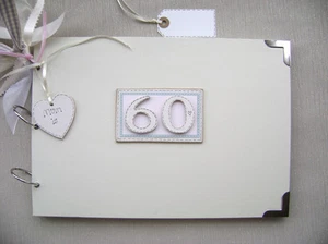 PERSONALISED 60TH BIRTHDAY PINK A4 SIZE.PHOTO ALBUM/SCRAPBOOK/MEMORY/GUEST BOOK. - Picture 1 of 5
