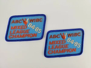 Vintage Bowling Patches ABC WIBC 1984 1985 Blue Orange - Picture 1 of 3