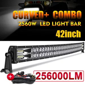 42" inch 2560W Curved LED Light Bar Flood Spot Combo Off road Truck 4WD PK 40/42 - Picture 1 of 11