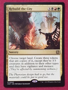 Magic The Gathering MARCH OF THE MACHINE AFTERMATH REBUILD THE CITY card MTG - Picture 1 of 2