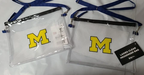 Michigan Wolverines 2 CLEAR Bag Reusable Tote FREE SHIPPING Cover