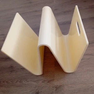 Cute & Unique Abstract Pastel Yellow Bookshelf / Vinyl Record Display Rack - Picture 1 of 8