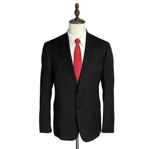 Armani Exchange Suit Jacket Men's 40 Long Wool Stretch Solid Black NWOT - Picture 1 of 11