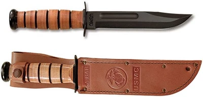 Kabar (Ka-bar) USMC Fighting/Utility Knife 1217 + Leather Sheath - image 1 of 2