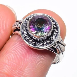 Mystic Topaz Gemstone 925 Sterling Silver Jewelry All Size Ring For Gift - Picture 1 of 1