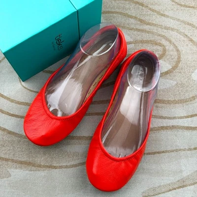 Tieks Ballet Flats Womens Coral Poppy Round Toe Classic Modest Minimalist Shoe - Image 1 of 4