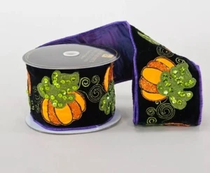 Katherine's Collection Pumpkin Patch Scroll 5 Yd Halloween Ribbon NEW 30-830116 - Picture 1 of 1