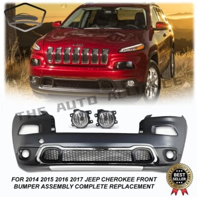 Para 2014 2015 2016 2017 Jeep Cherokee kit de carroceria de para-choque dianteiro conjunto completo - Imagem 1 de 4