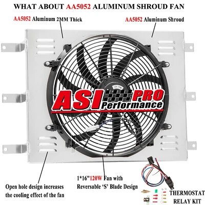 Aluminum Shroud+Fan+Relay For 1949-1952 1950 Studebaker Pickup Truck 2.8L 4.0L Foto 1 de 4